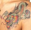 european dragon pic tattoo on chest